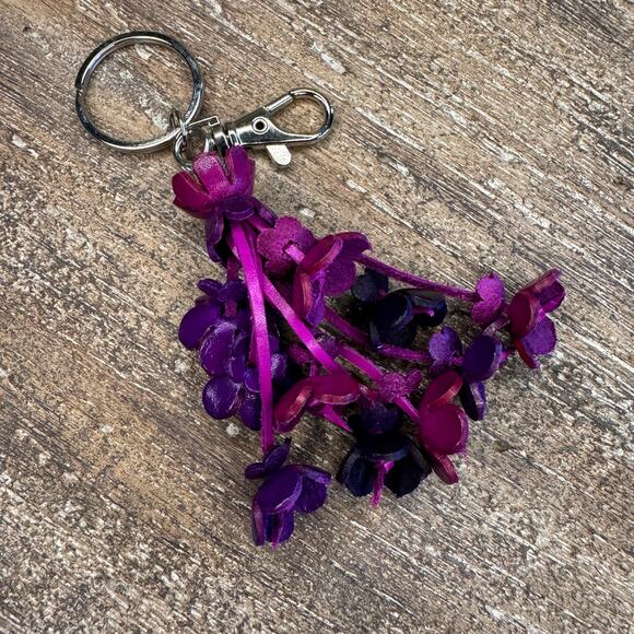 Leather Flower Purse Charm Genuine Leather Bag Charm NEW FAST SHIP - Picture 3 of 6